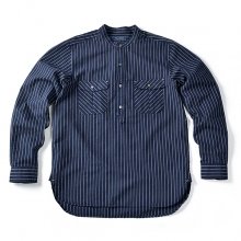 16SS STAND COLLAR PULLOVER SHIRT NAVY STRIPE