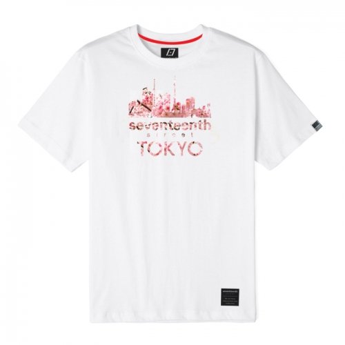 도쿄 사쿠라 반팔 티셔츠 화이트