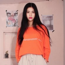 [UNISEX] 레터링 7부 티셔츠_ORANGE