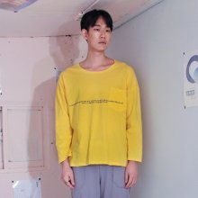 [UNISEX] 레터링 포켓 티셔츠_YELLOW