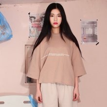 언발 보이핏 크롭티셔츠_BEIGE