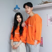 [커플 SET] 레터링 7부 티셔츠_ORANGE