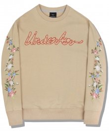 Floral Sweat Shirt - Beige