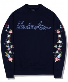 Floral Sweat Shirt - Navy