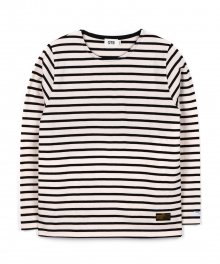 STRIPE BOAT NECK TEE (BLACK)