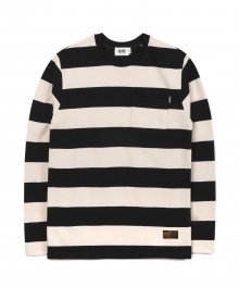 WIDE STRIPE TEE (BLACK)