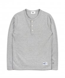 HENLEY NECK TEE (GREY)