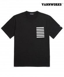STRIPE PATCH POCKET T-Shirts_BLACK(V16TS221)
