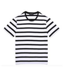 FLAT LINE STRIPE T-Shirts_WT_BK(V16TS212)