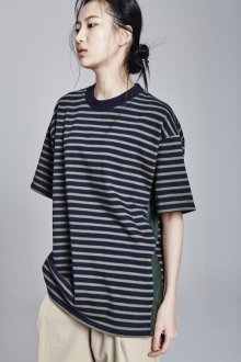 OVERSIZED STRIPE T SHIRT KHAKI