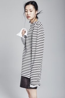 STRIPE LONG SLEEVE T SHIRT WHITE