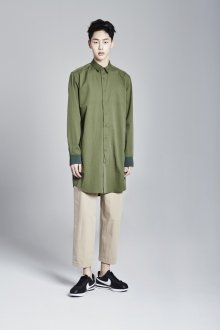 RIBBED CUFF LONG SHIRTS KHAKI