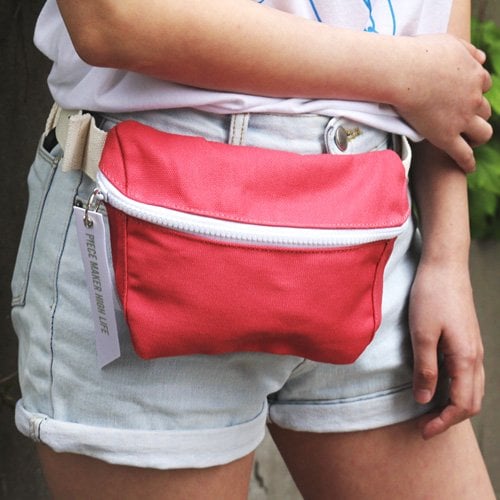 피스메이커(piecemaker) ALICE CANVAS WAIST BAG (PINK)
