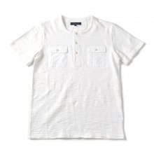 16SS HENLEY NECK 2POCKETS T-SHIRT WHITE