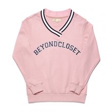 BASIC PREPPY LOGO V NECK SWEAT SHIRT(2016 VER) INDI PINK