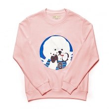 COOKIE DOG PATCH SWEAT SHIRT INDI PINK