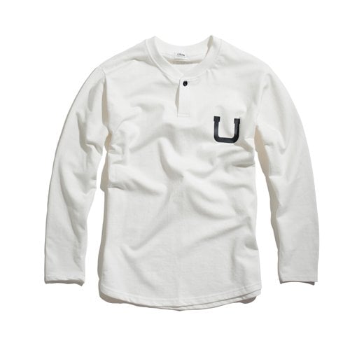 언로우(UNLOW) U-LOGO SLEEVE T-SHIRTS WHITE - 10,000 | 무신사 스토어