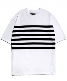 Stripe Detailed Short Sleeve T-Shirt - White