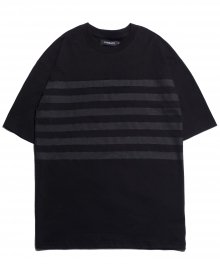 Stripe Detailed Short Sleeve T-Shirt - Black