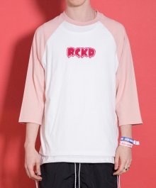 RCKD 래글런 티셔츠 - 핑크