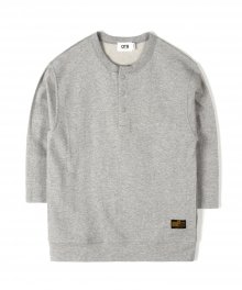 SIDE POCKET HENLEY NECK TEE (GREY)