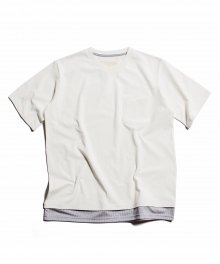 Mesh Layered T-Shirts White / Grey