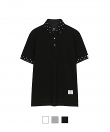 COTTON 20S DOT PK T-SHIRTS [Black]