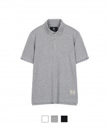 COTTON 20S DOT PK T-SHIRTS [Grey]