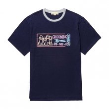 BARBERSHOP DOG 1/2 TS [NEON SIGN LINE] NAVY