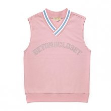 PREPPY LOGO PATCH VEST INDI PINK