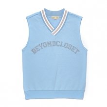 PREPPY LOGO PATCH VEST SKY BLUE