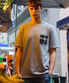 TARTAN CHECK POCKET TEE (GREY)