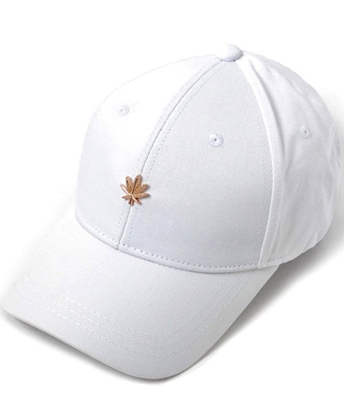 헤이터(hater) 골드 마리화나 볼캡 화이트