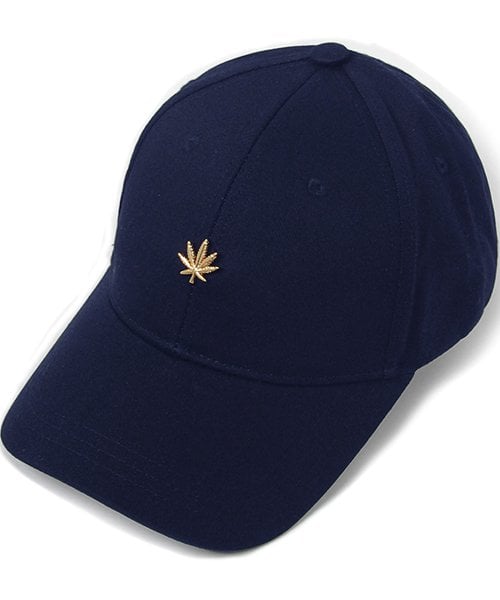 헤이터(hater) 골드 마리화나 볼캡 네이비