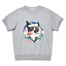 POP-SAILOR DOG PATCH 1/2 SWEAT SHIRT GRAY