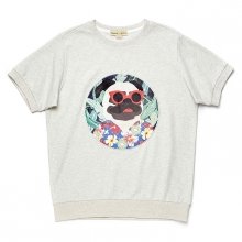 FLOWER DOG PATCH 1/2 SWEAT SHIRT OATMEAL