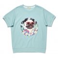 FLOWER DOG PATCH 1/2 SWEAT SHIRT MINT