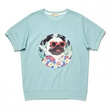 FLOWER DOG PATCH 1/2 SWEAT SHIRT MINT