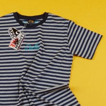 Stripe Cake Logo 1/2 T-shirts_NavyGray