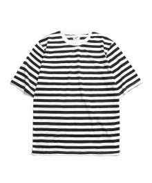 Slub Stripe Half T Black