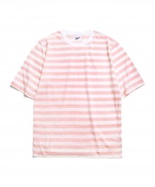 Slub Stripe Half T Pink