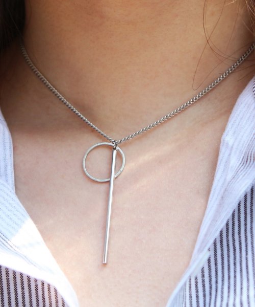 러쉬오프(rushoff) THE SILVER RING POINT CHAIN NECKLACE /실버링포인트 체인 목걸이