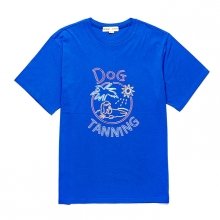 CAR-SUNSET DOG 1/2 TS [NEON SIGN LINE] BLUE