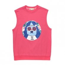 JOHN-MUSIC DOG PATCH VEST HOT PINK