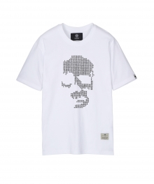 COTTON 20S SKULL CUBIC T-SHIRTS [WHITE]