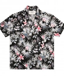 Black Peach Aloha Shirt - Black