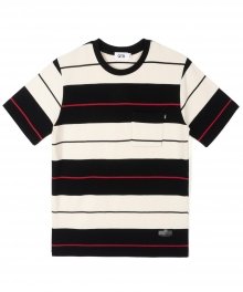 1P BLOCK STRIPE TEE (BLACK)