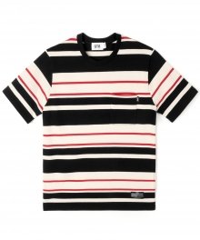 2P BLOCK STRIPE TEE (BLACK)