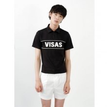 VISAS ziper half-sleeve shirt(BLACK)