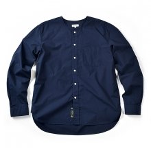 ANDBESLOW 16SS COLLARLESS SHIRT NAVY